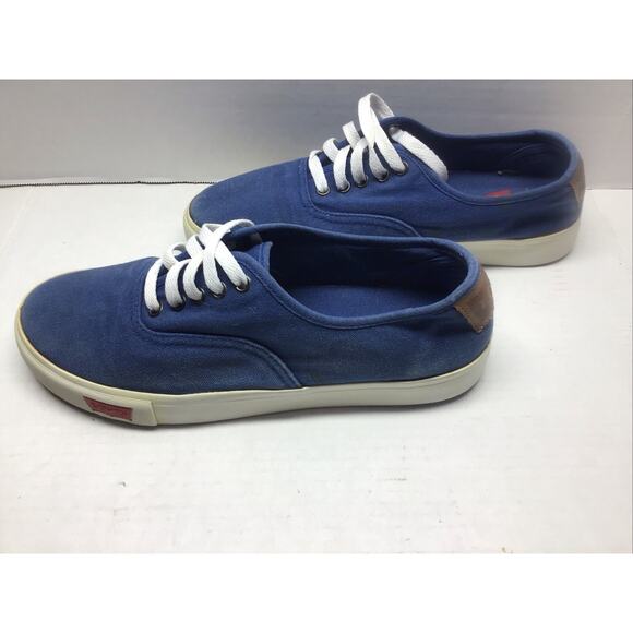 Vintage Levis Blue Canvas Skater Boater Shoes Men 10 or Women 11.5 - Picture 4 of 9